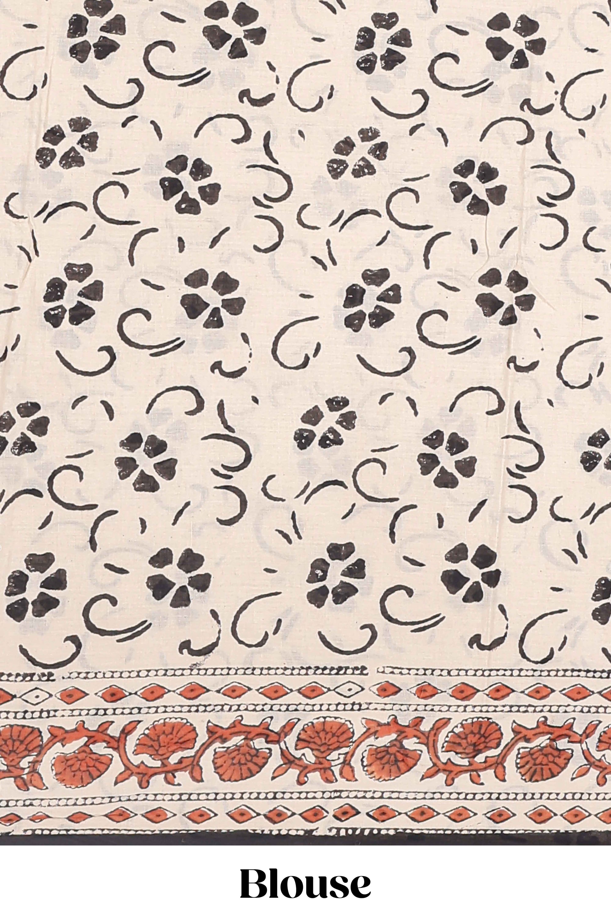 Cotton floral print saree design