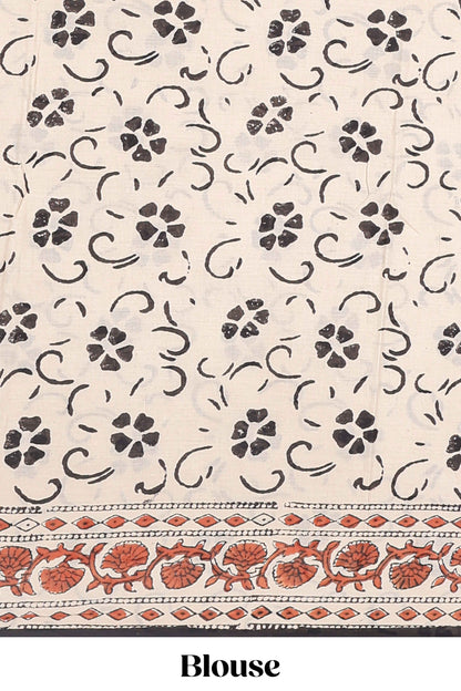 Cotton floral print saree design
