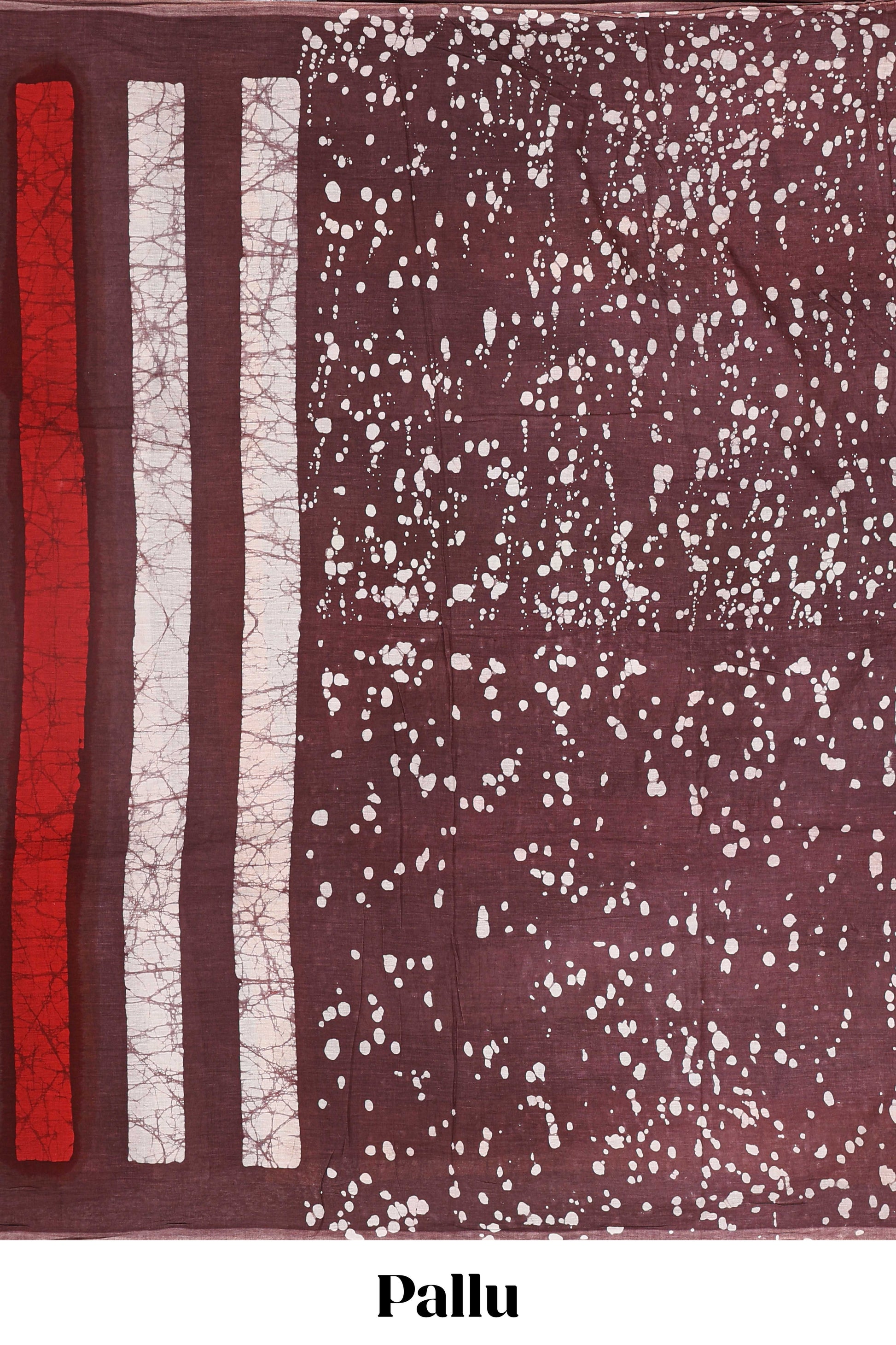 Cotton striped design saree brown