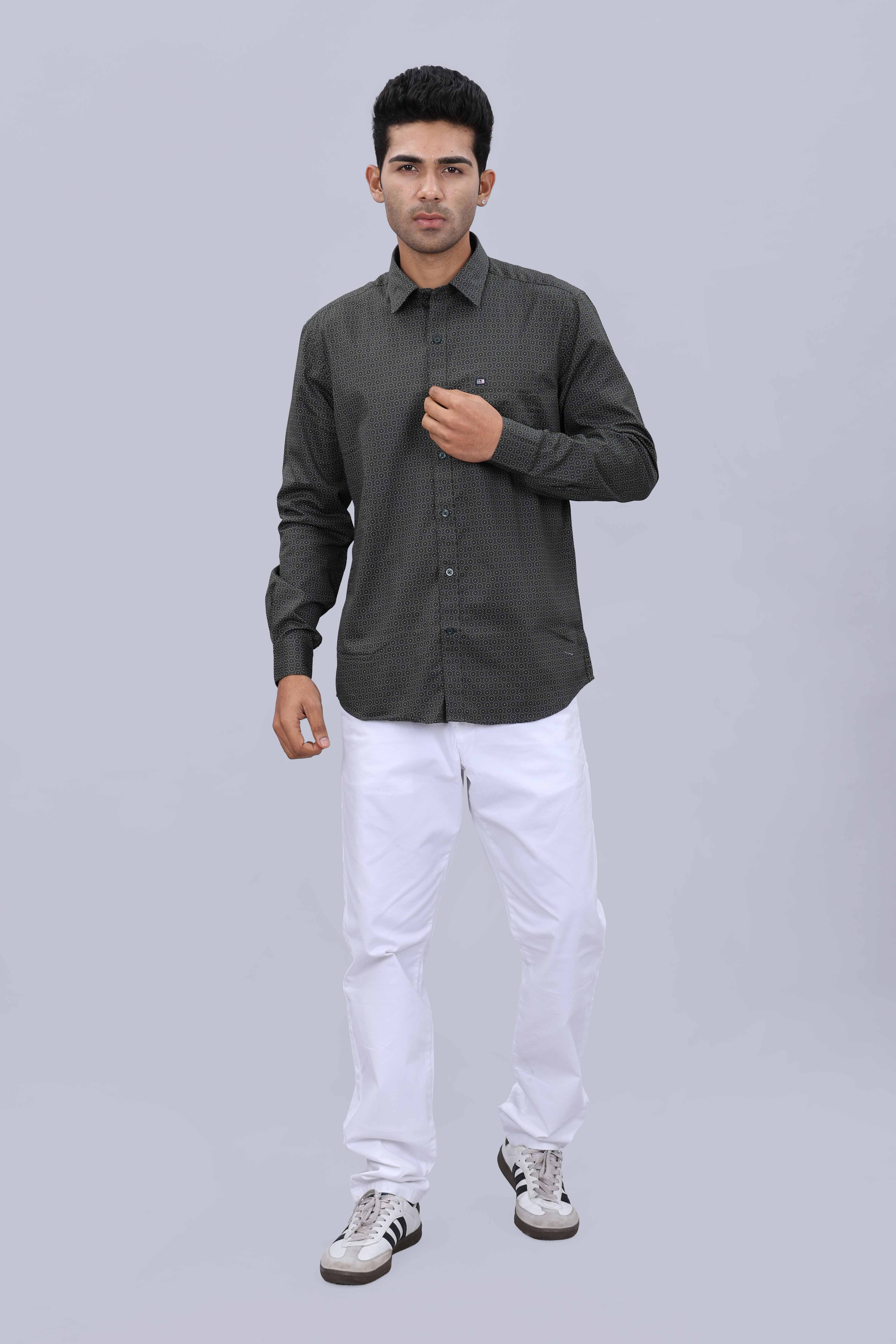 Cotton textured casual shirt