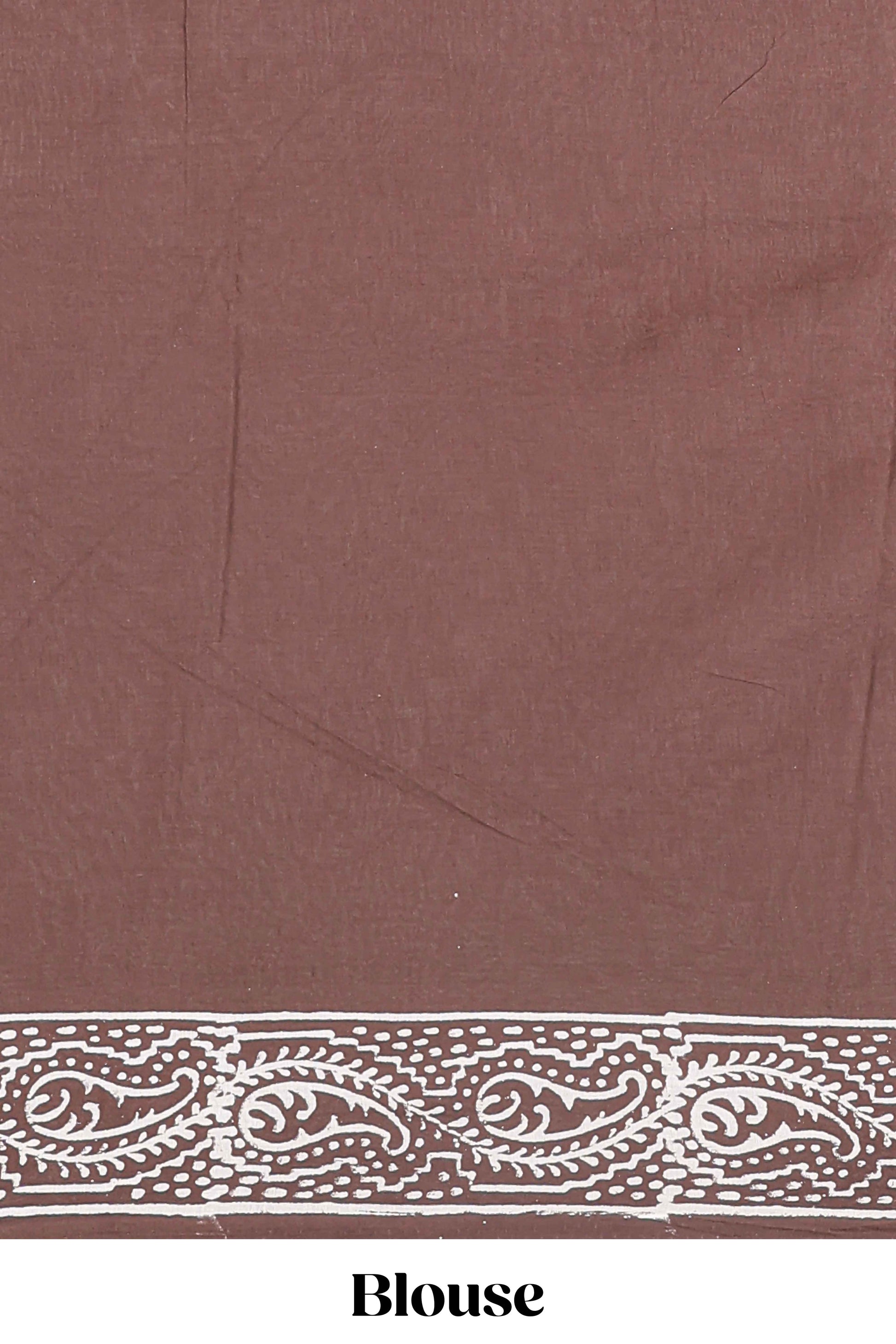 Cotton warli print saree brown