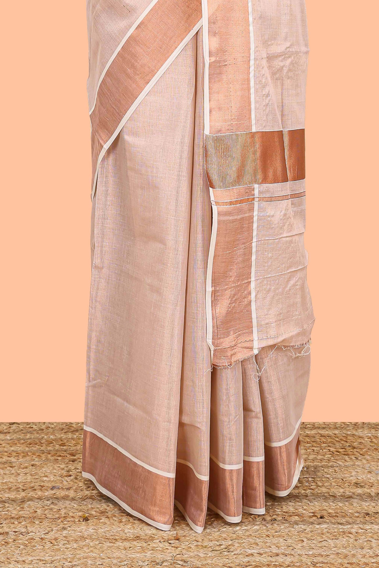 Cream body saree