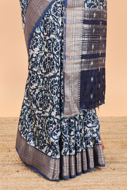 Cream casual wear chanderi cotton sarees