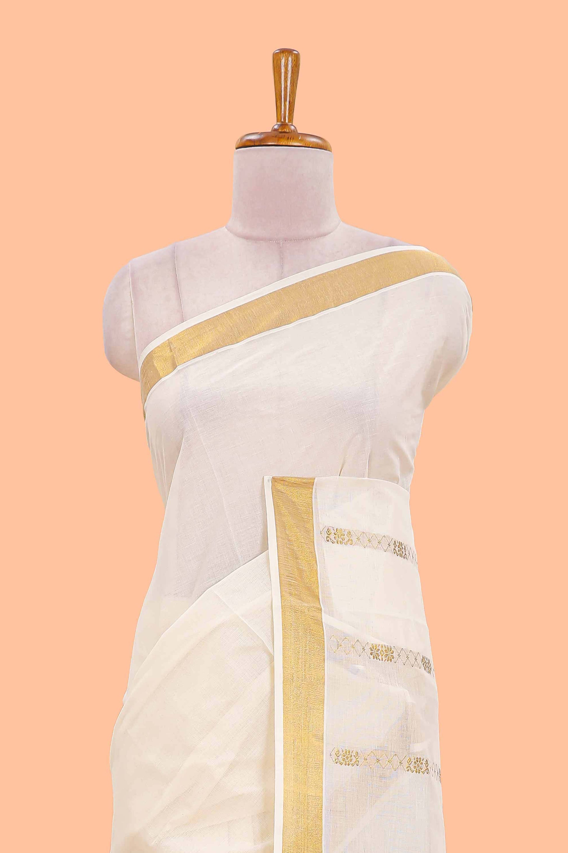 Cream gold jari border