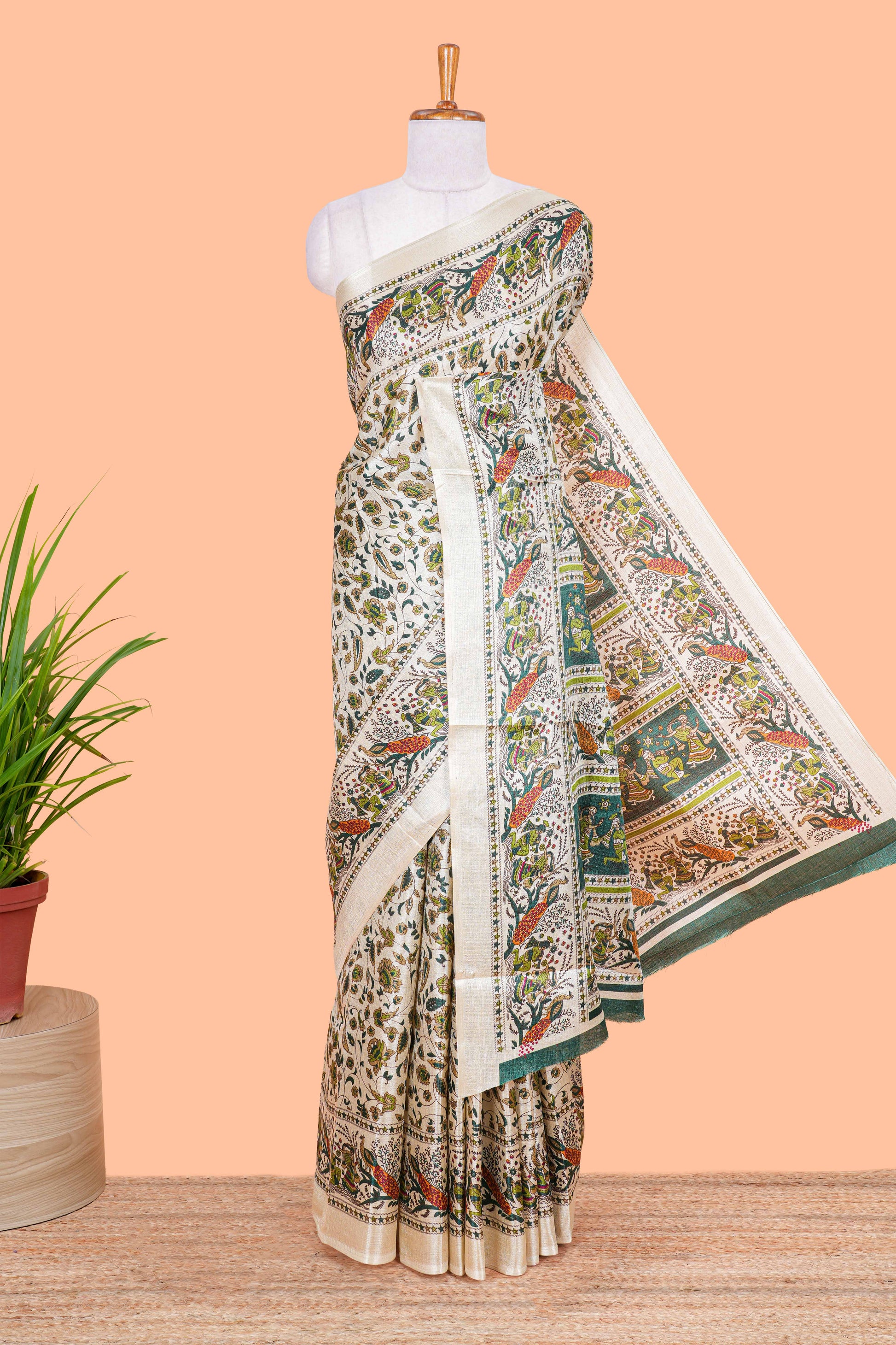 Cream khadi cotton texture