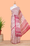 Cream maroon khadi cotton