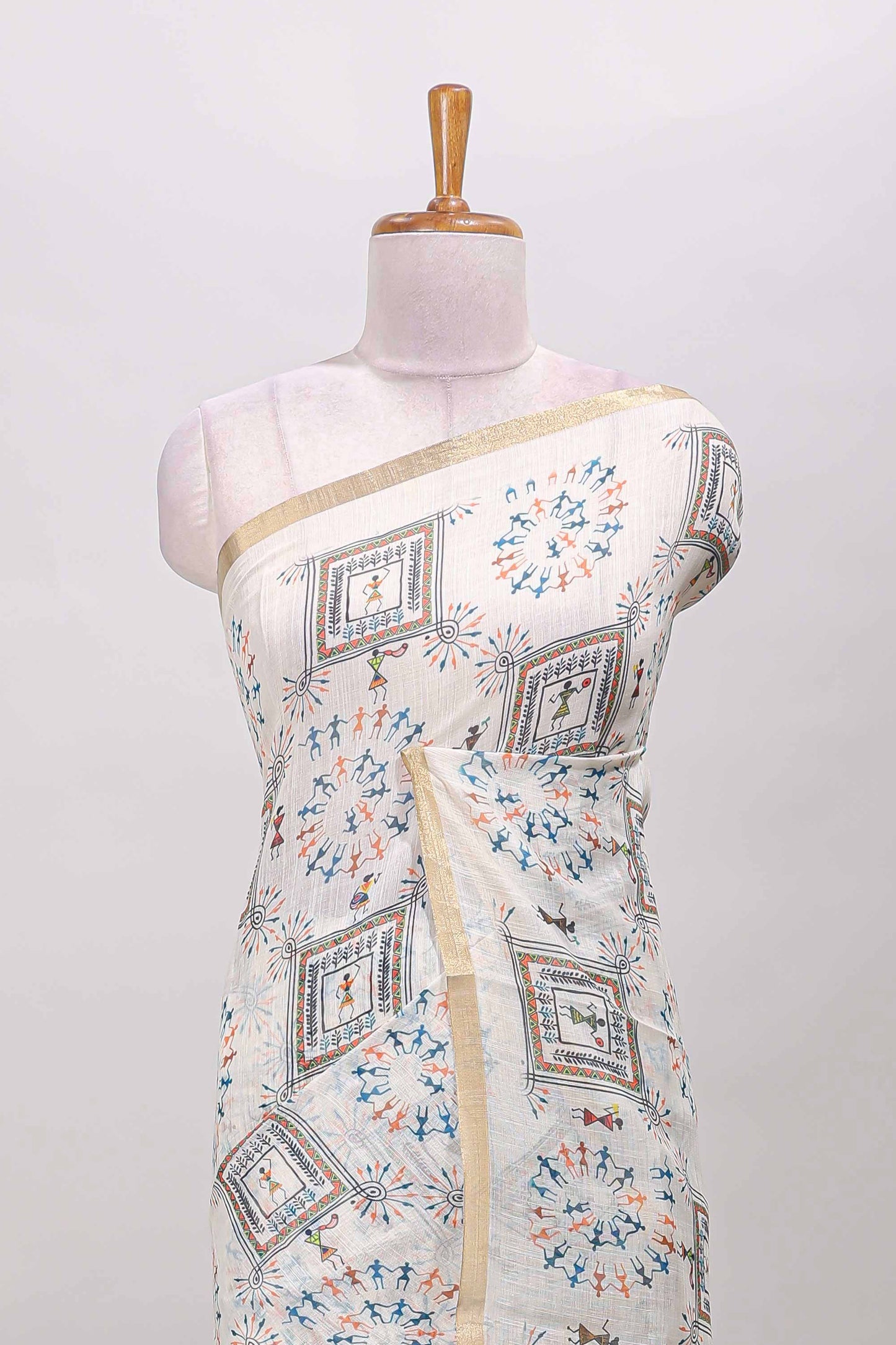 Cream self zari border