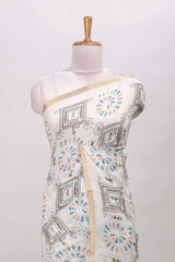 Cream self zari border