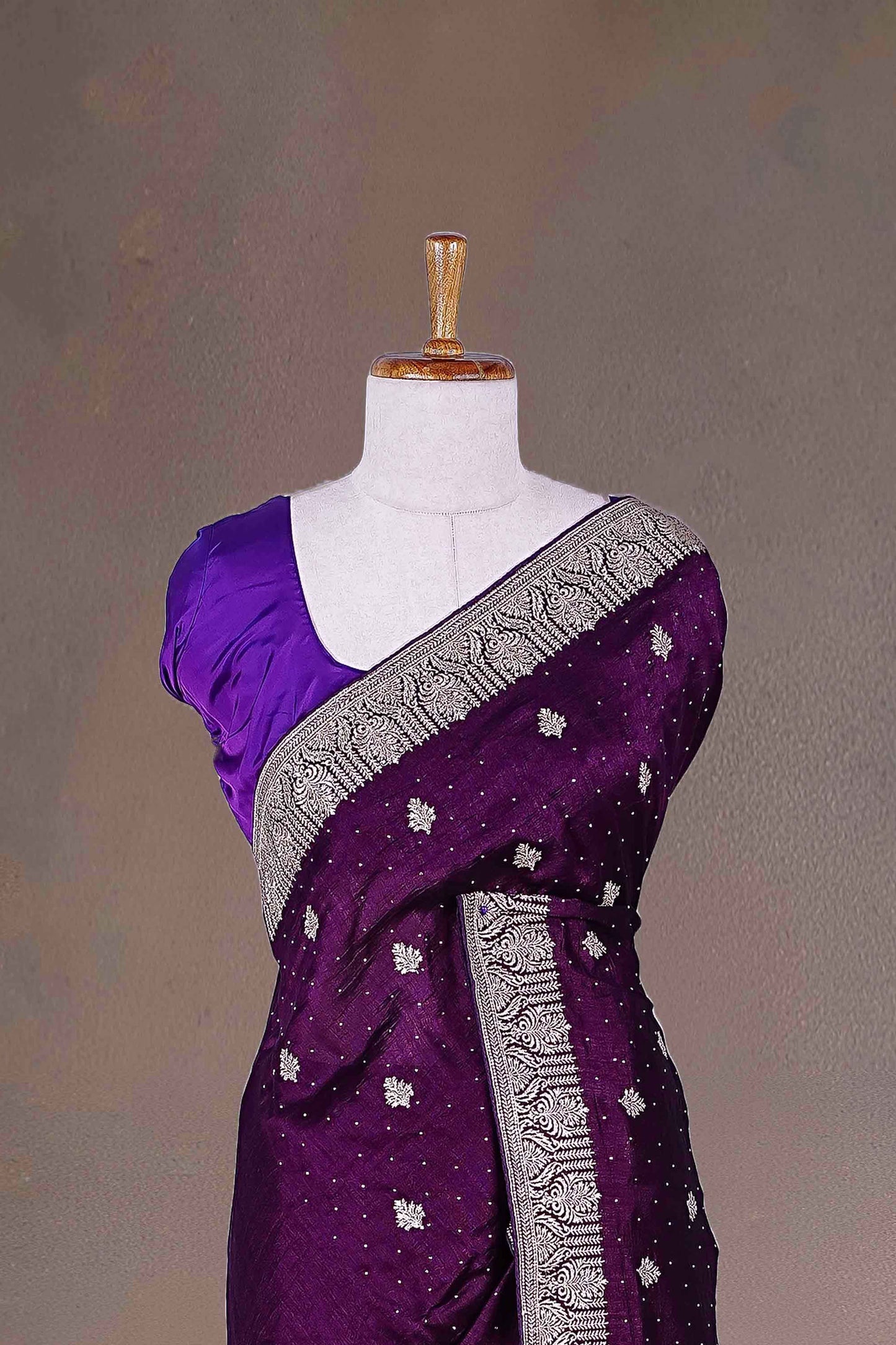 Crystal stone sarees
