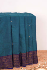Dark blue Chettinad cotton saree