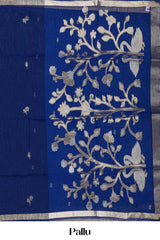 Dark blue traditional woven saree