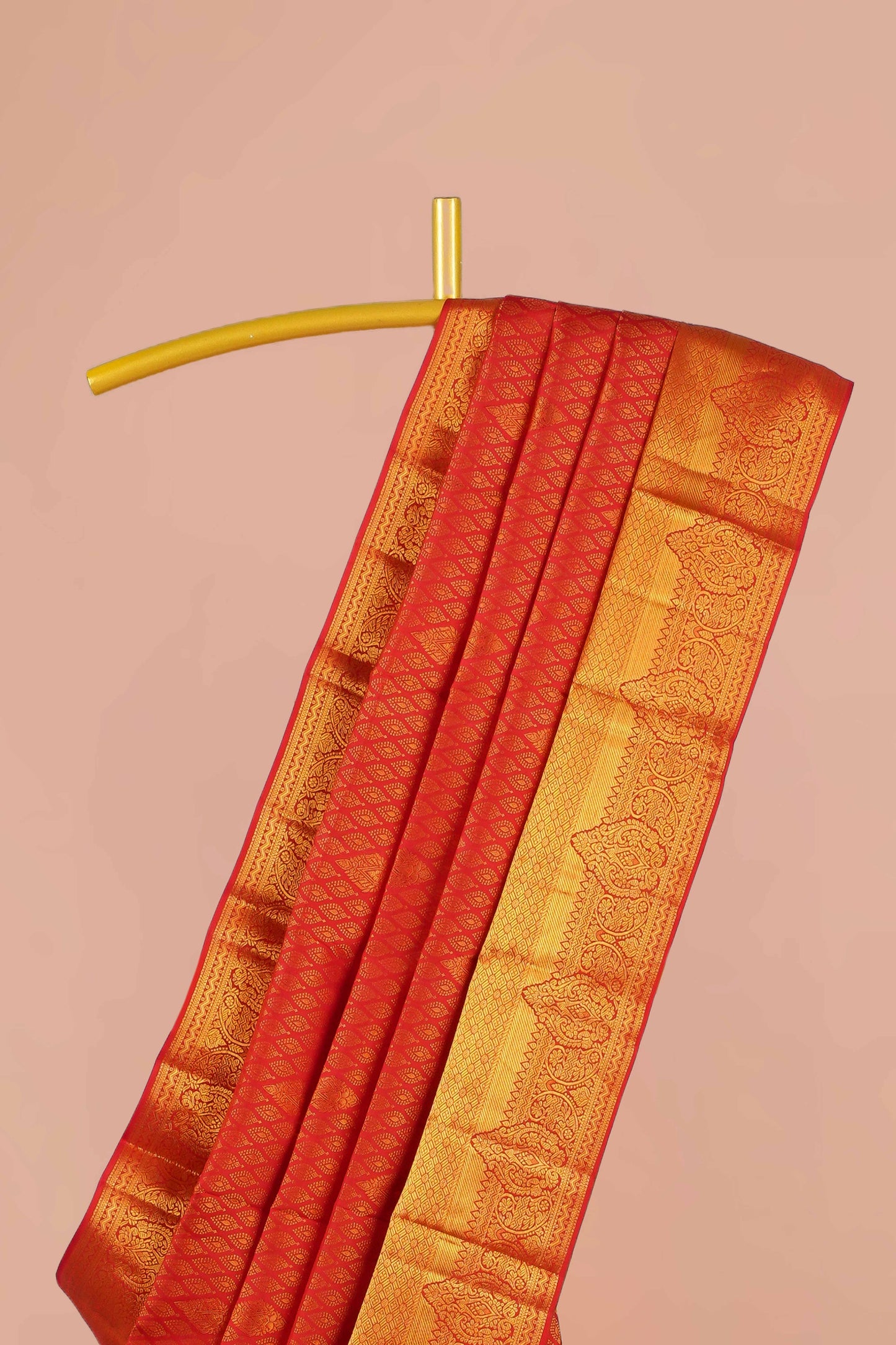 Deep red traditional silk saree