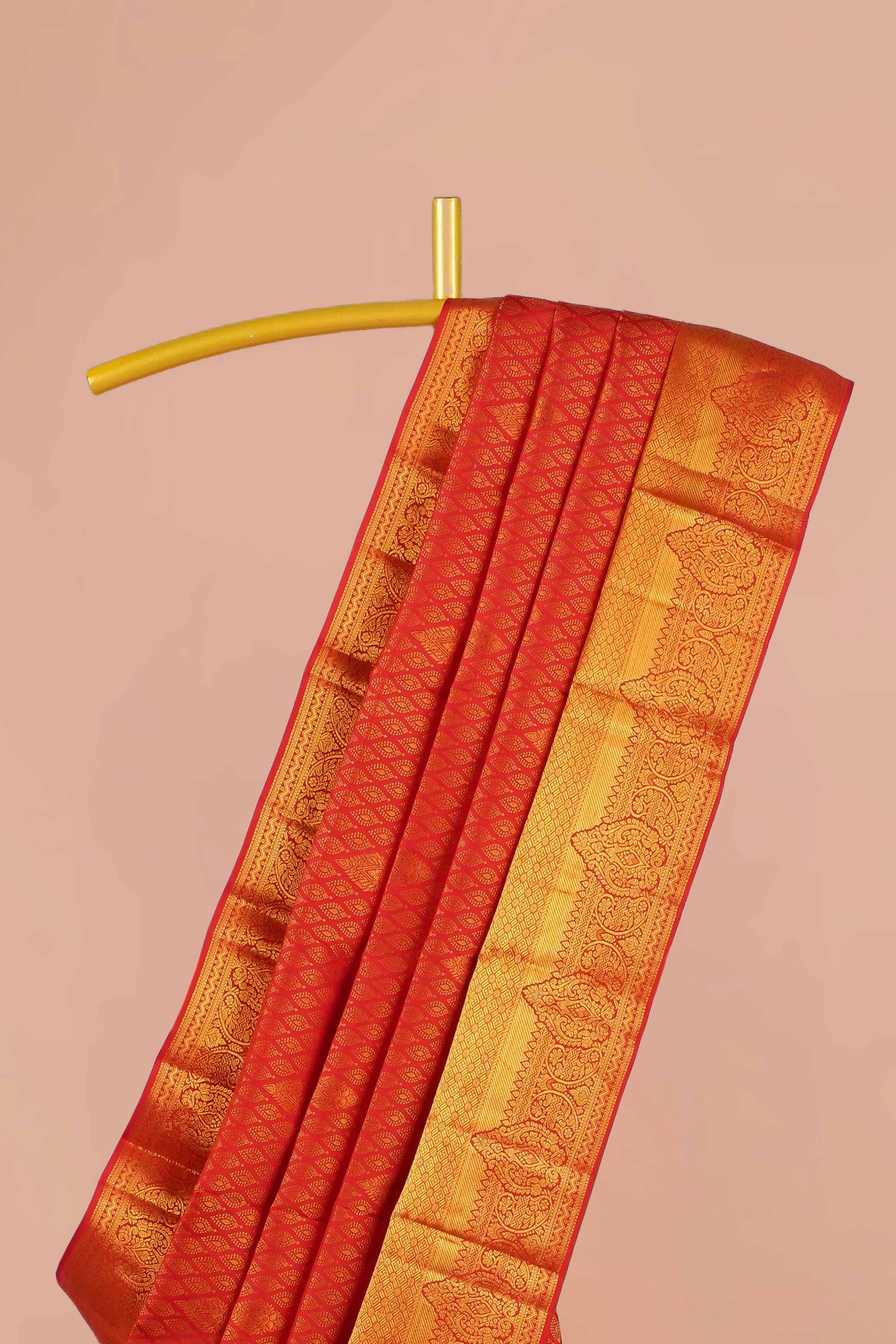 Deep red traditional silk saree