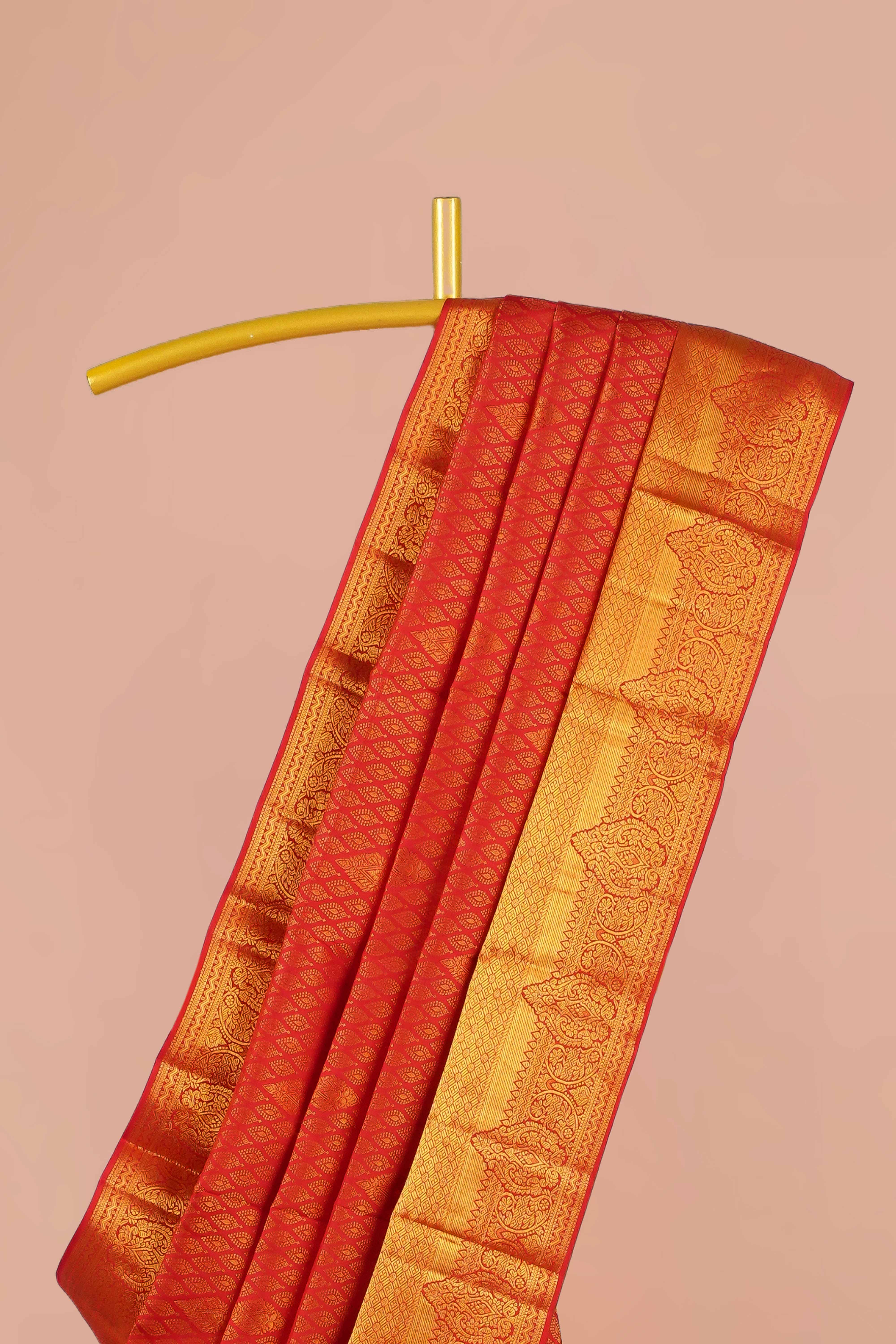 Deep red traditional silk saree
