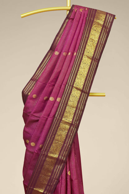 Deep wine traditional silk saree