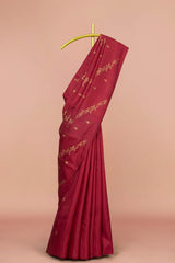 Deep wine traditional silk sarees