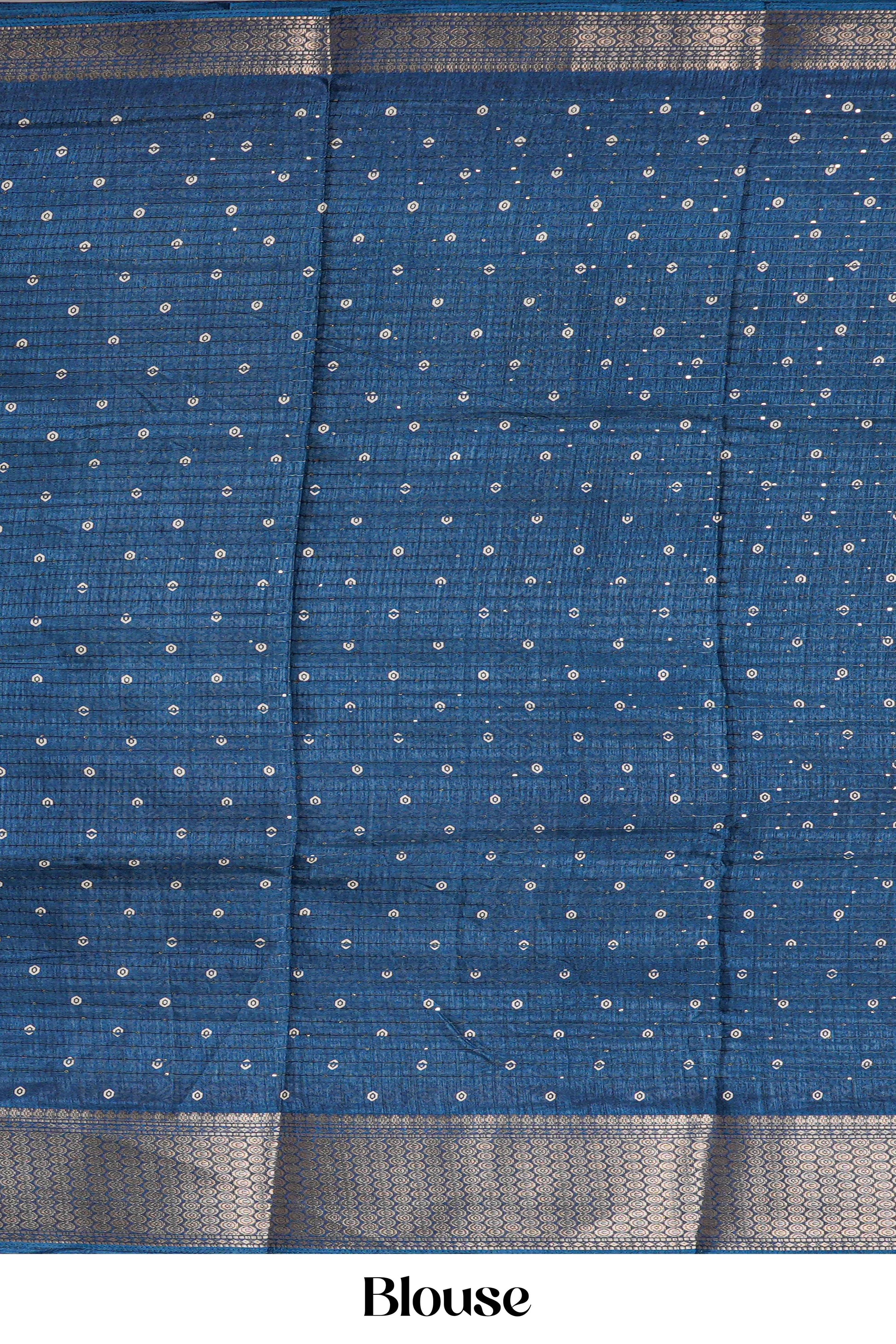 Designer blue dupion silk saree
