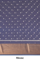 Designer blue silk dupion saree
