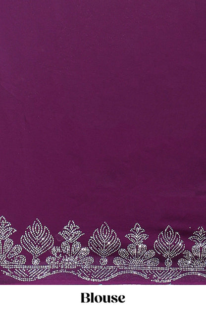 Designer burgundy saree
