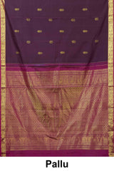 Designer deep purple Kanchipuram saree