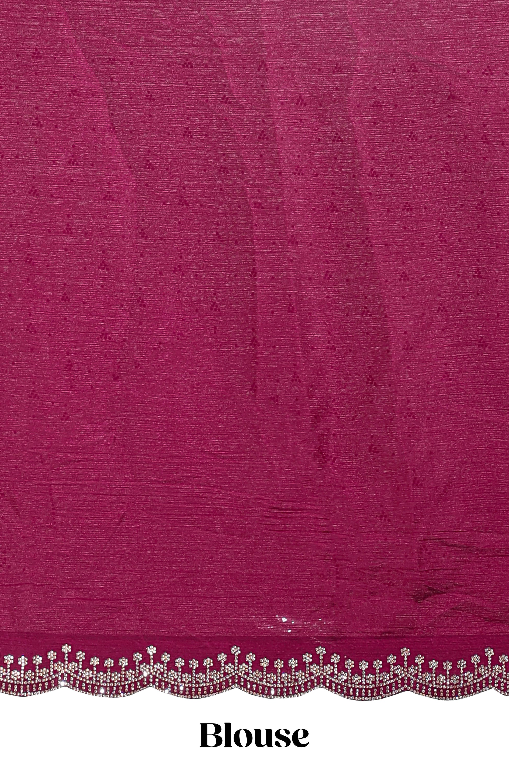 Designer maroon zig zag saree
