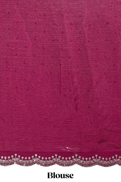 Designer maroon zig zag saree