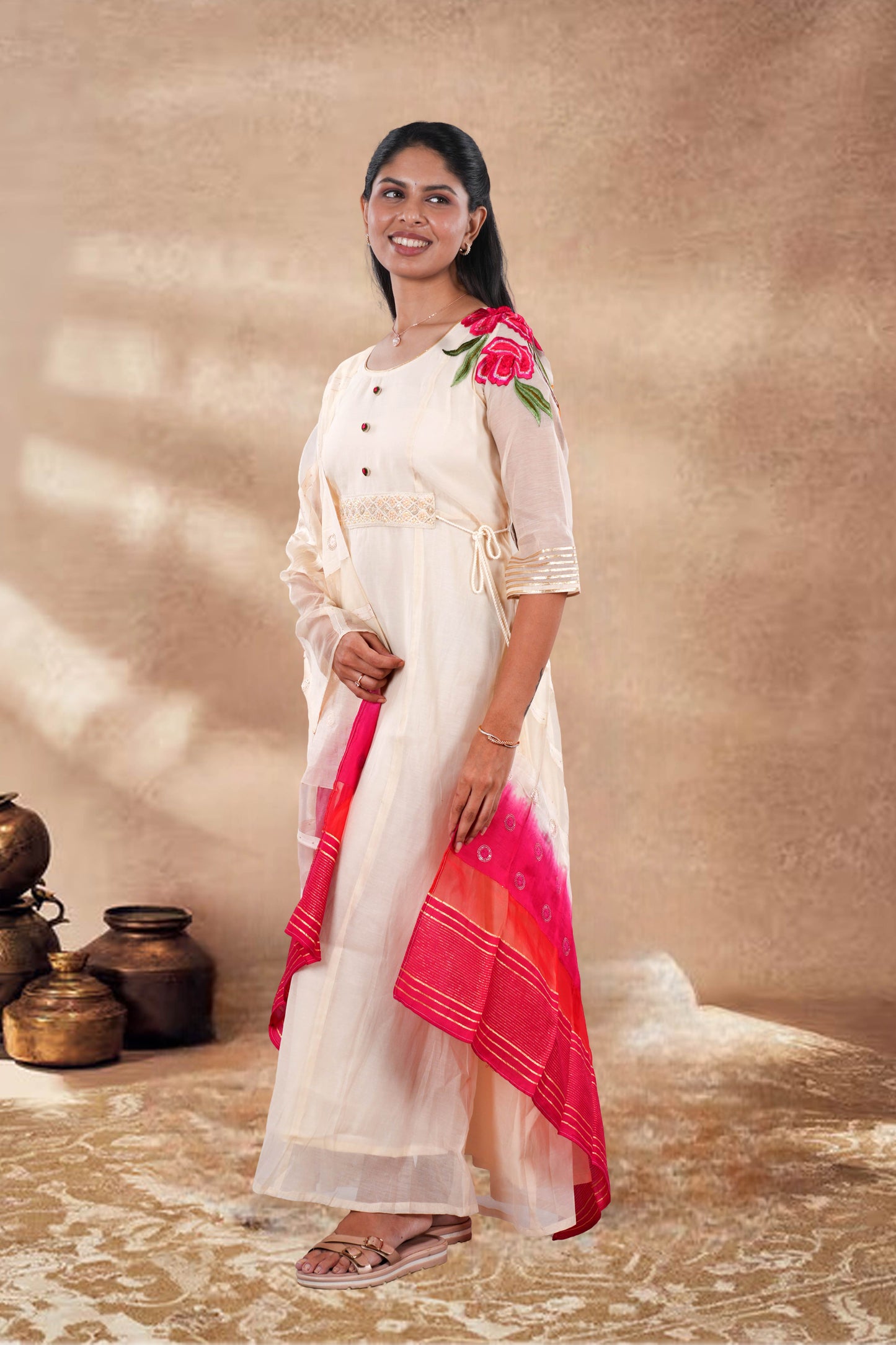 Designer neckline ethnic suit