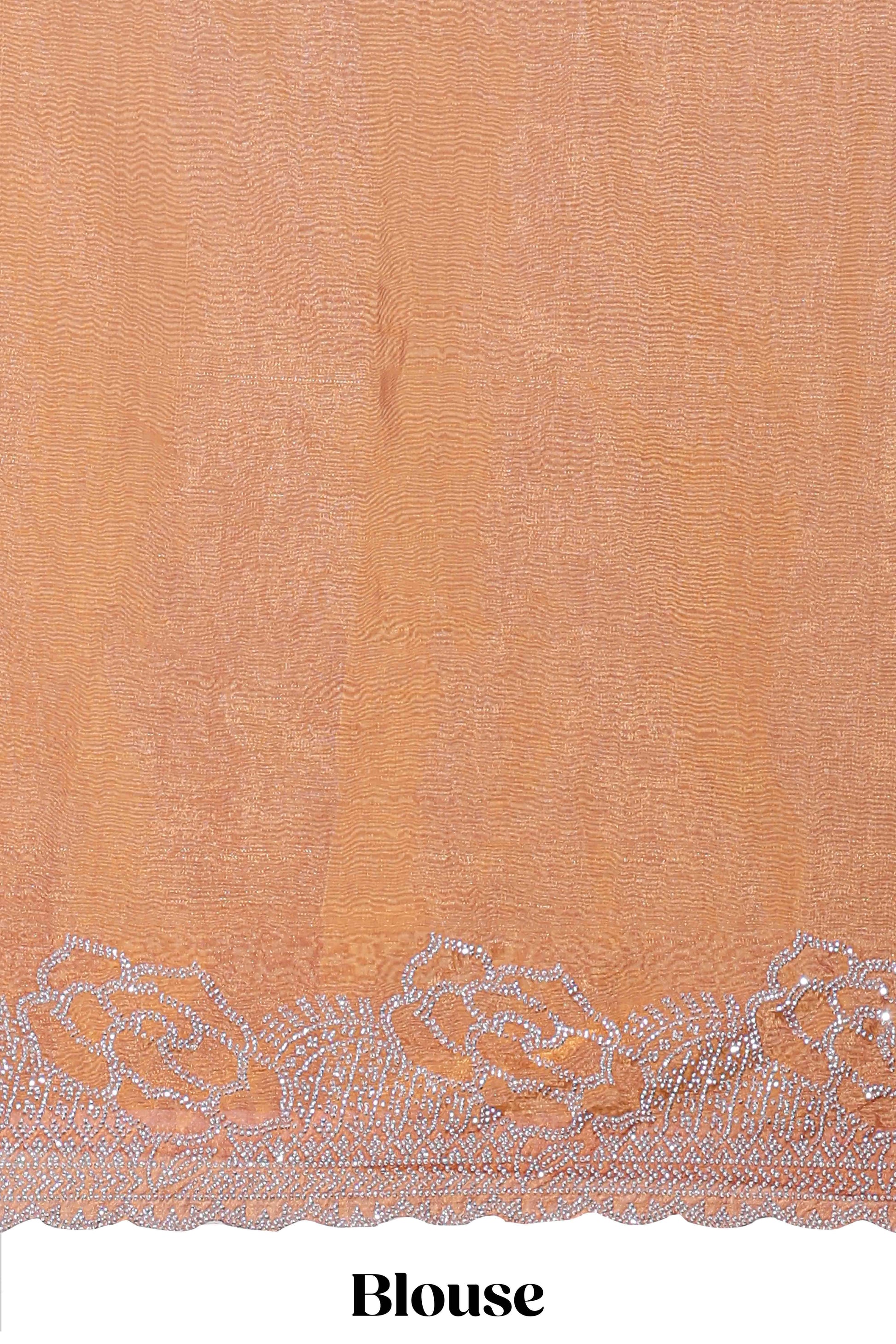 Designer orange color saree