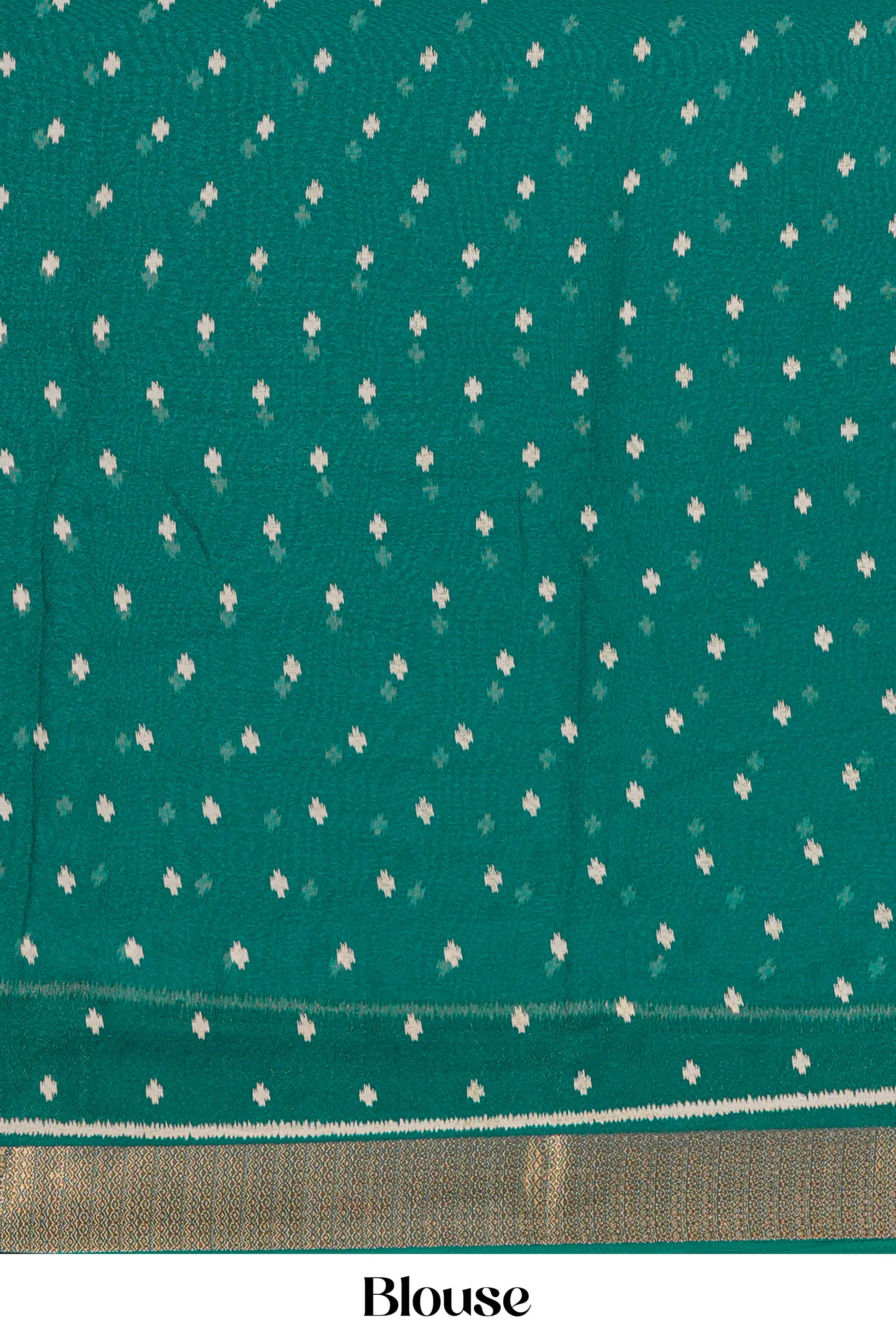 Designer peacock green dupion silk saree