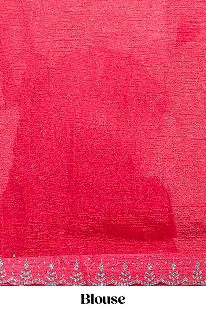 Designer pink zari saree