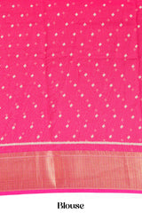 Designer rani pink ikkat silk saree