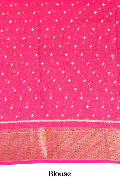 Designer rani pink ikkat silk saree
