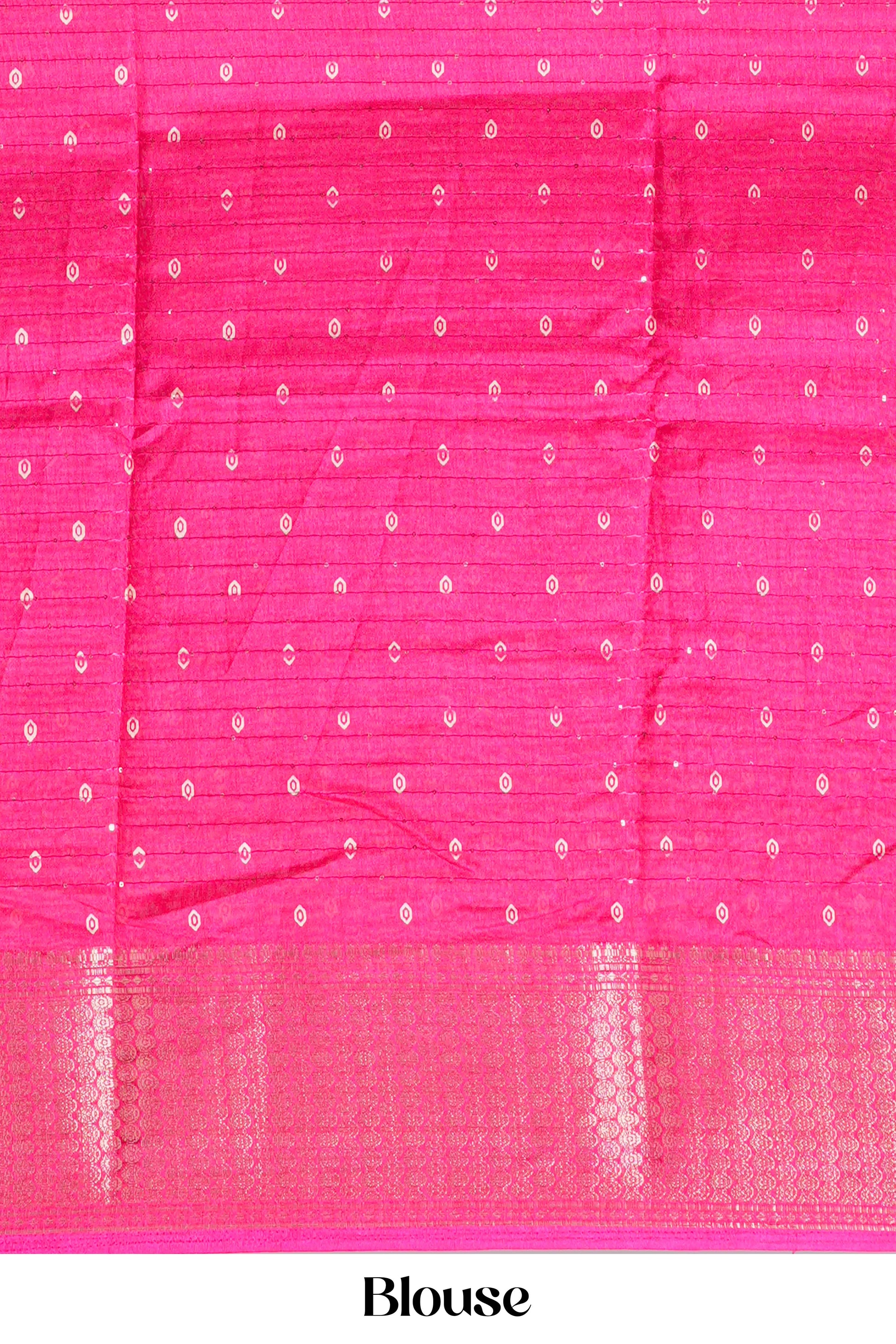 Designer rani pink silk saree