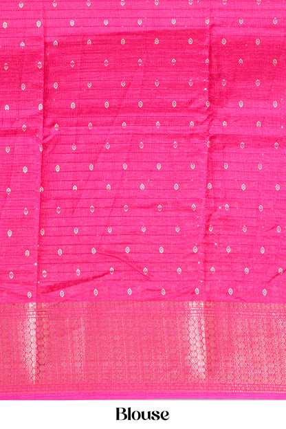 Designer rani pink silk saree