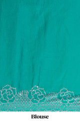 Designer turquoise saree