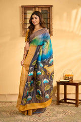 Designer tussar silk saree online