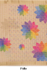 Digital print linen sareeSubtle motif linen saree