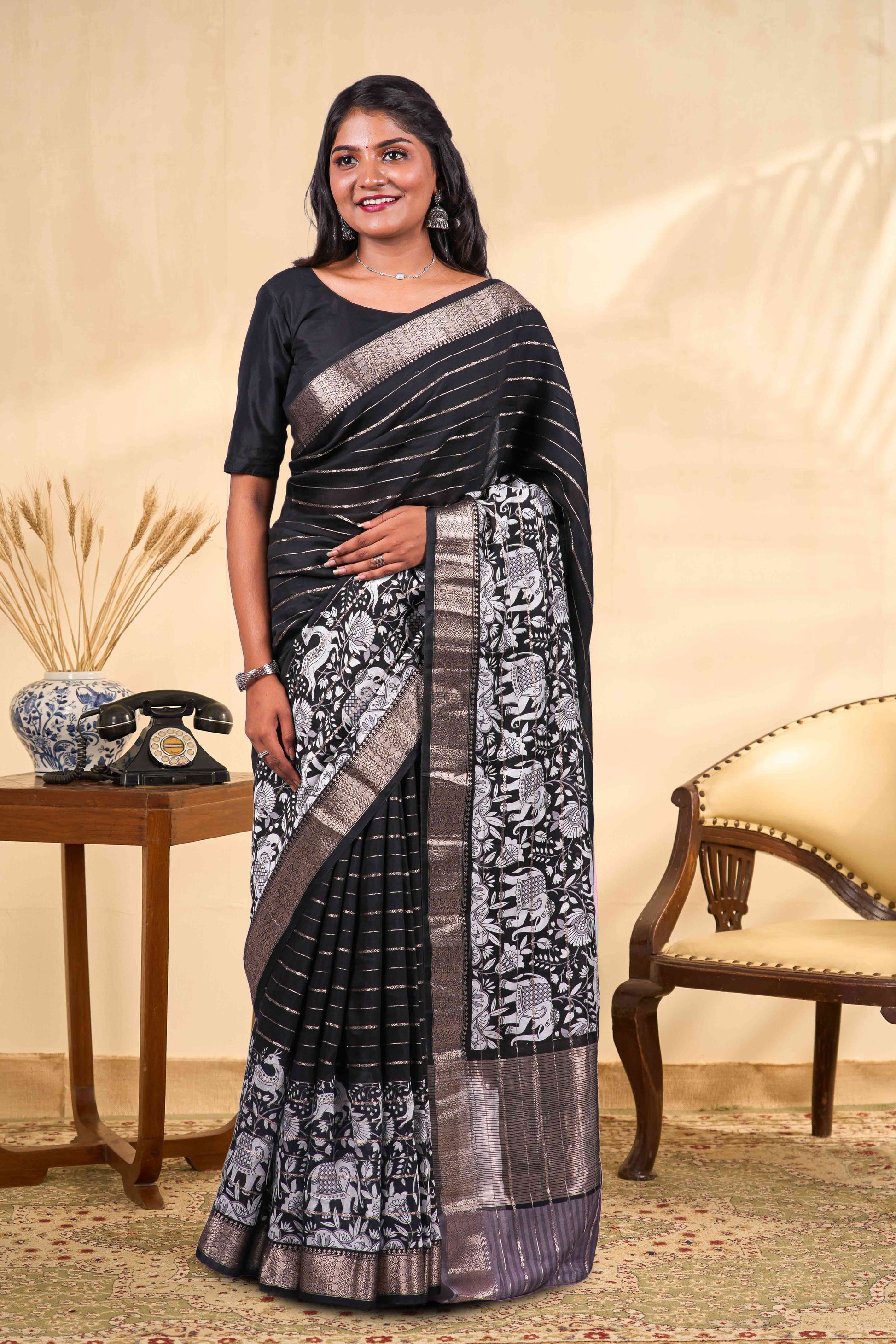 Dola Silk Black saree