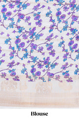 Dola silk contrast blouse saree