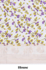 Dola silk floral blouse saree
