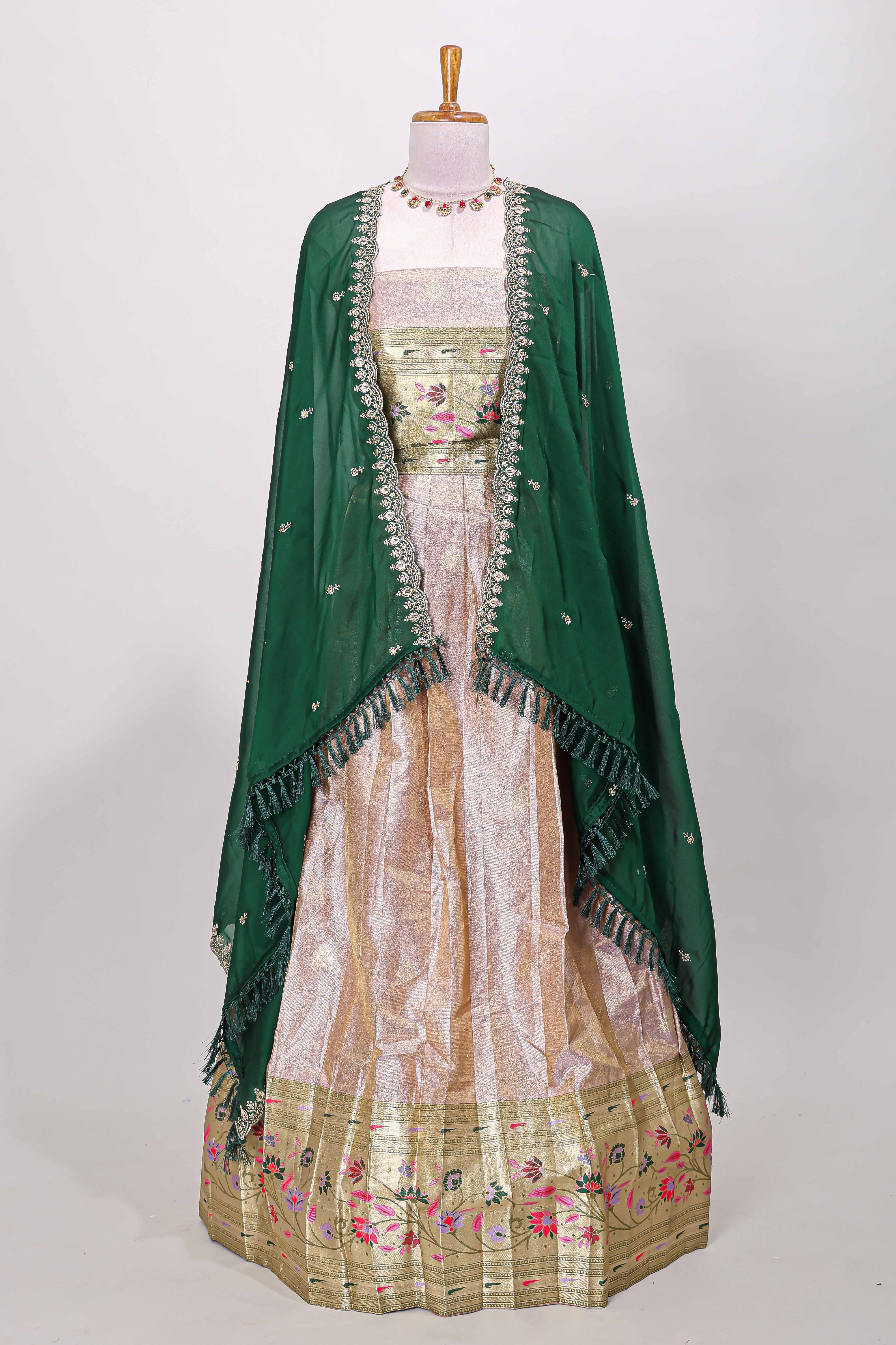 Elegant beige ethnic ensemble