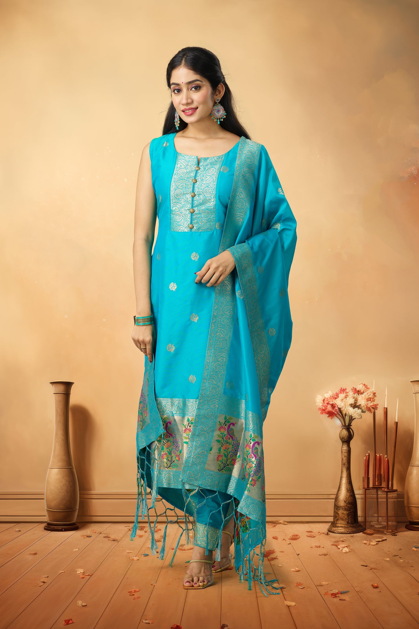 Elegant blue salwar attire