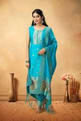 Elegant blue salwar attire