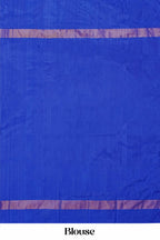 Elegant blue white ikkat saree