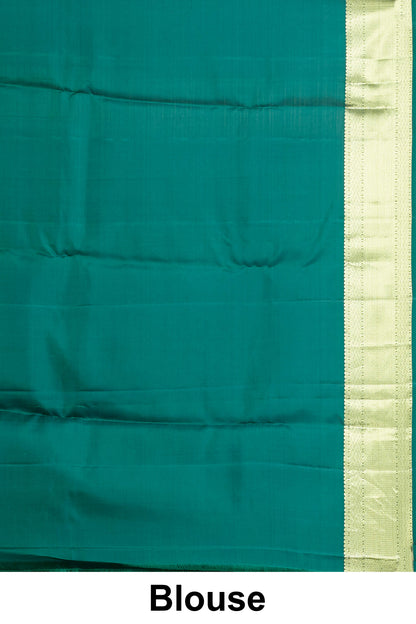 Elegant bottle green Kanchipuram saree