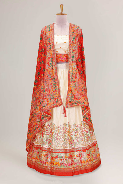 Elegant cream lehenga attire