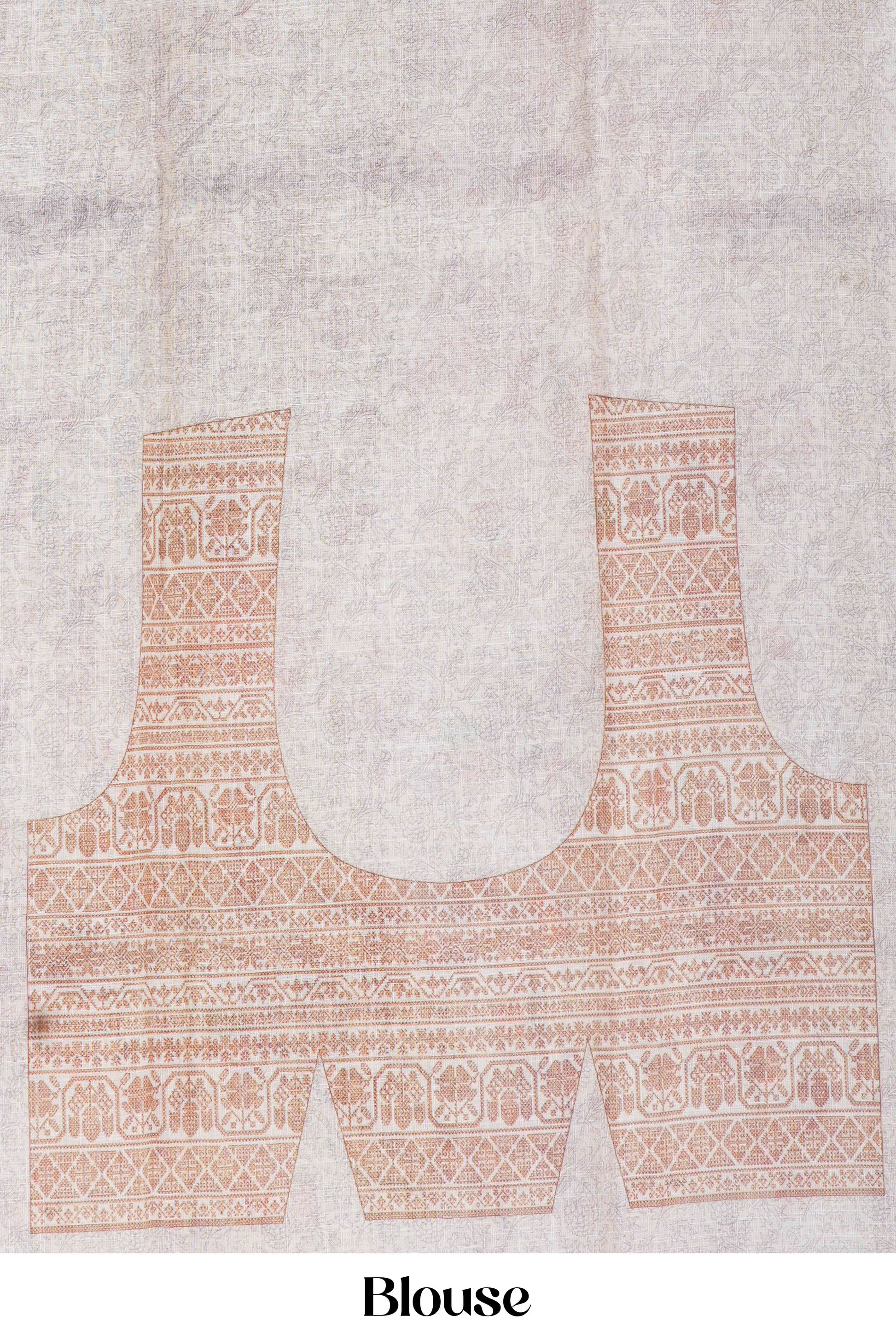 Elegant festive linen cotton saree with blouse