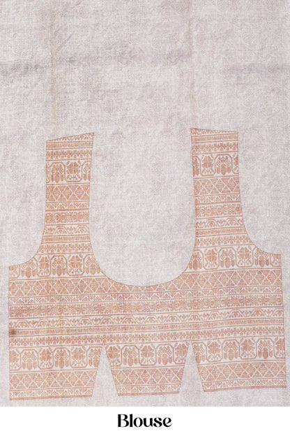 Elegant festive linen cotton saree with blouse