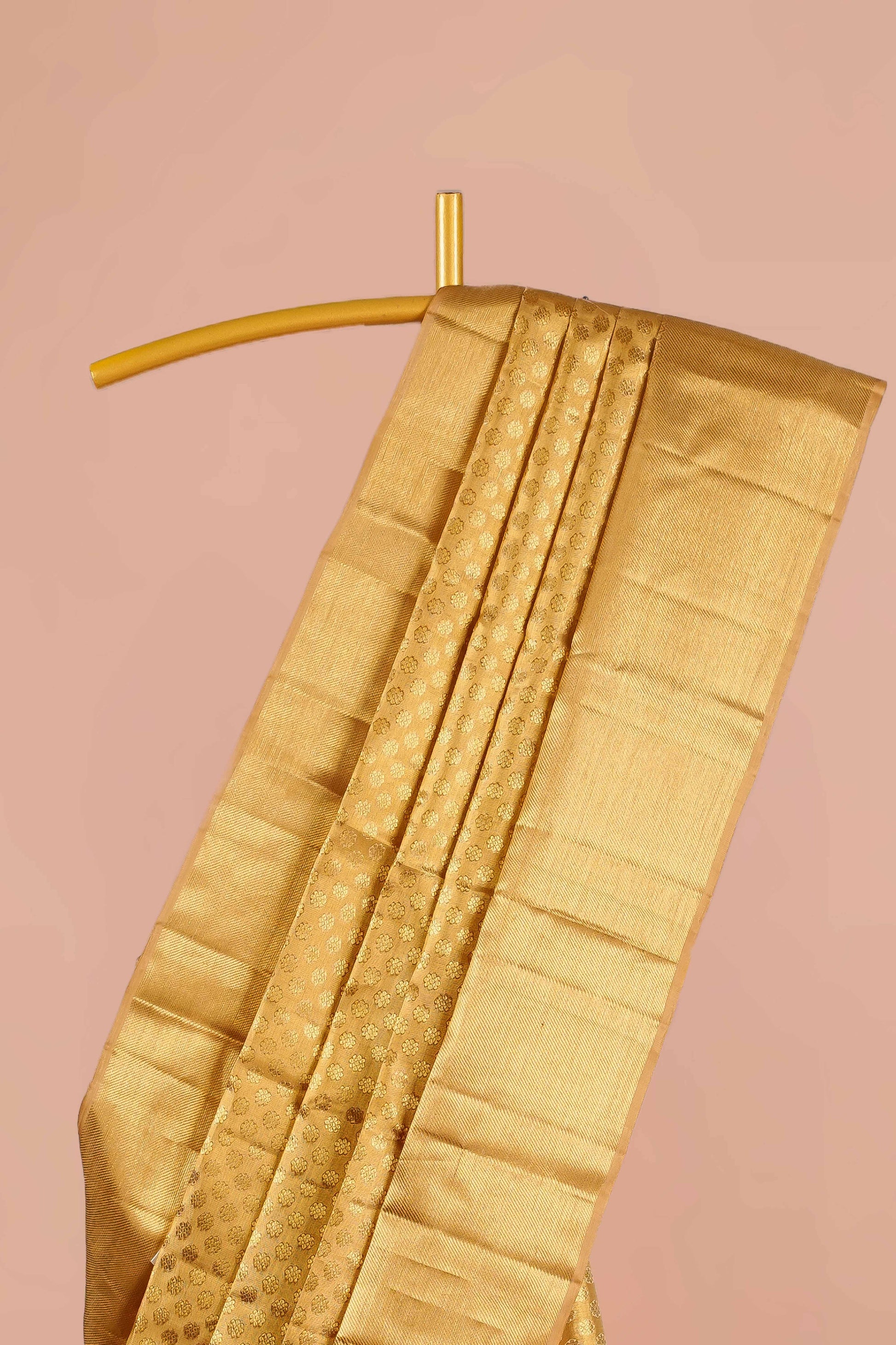 Elegant gold traditional silk saree