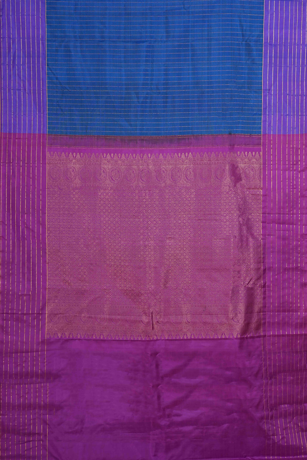 Elegant royal blue Kanchipuram silk saree